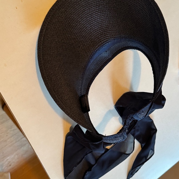 Blue sun visor w bow ribbon back, Pia Rossini new August visors hat sunhat hats. - Picture 10 of 12